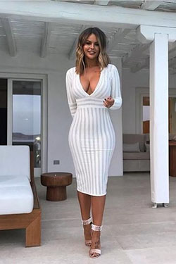 Long sleeve white bodycon dress: Bandage dress,  Long Sleeve,  Maxi dress,  Formal wear,  White Party Dresses  