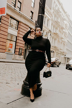 Plus Size Work Outfit, Little black dress, Plus-size clothing: Polo neck,  Plus size outfit,  Maxi dress,  Work Outfit,  Denise Mercedes  