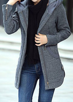 Hooded coat for Women: winter outfits,  Casual Outfits  