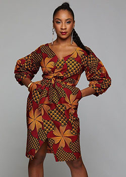 Wrap style dress african print: African Dresses,  Hairstyle Ideas,  Casual Outfits,  Roora Dresses  