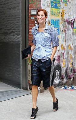 Denim bermuda shorts street style: shirts,  Bermuda shorts,  Black Shorts,  Street Style,  Shorts Outfit  