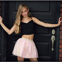 Check these perfect Little black top and pink skirt , fashion model: Photo shoot,  Hot Instagram Models  