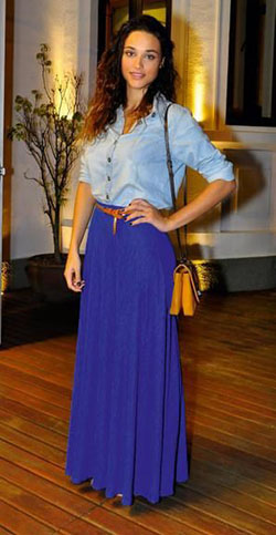 Look para show de mpb: Long Skirt,  Saia Longa,  Skirt Outfits  