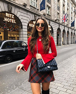 Fashion ova ritz london outfit, Casual wear: winter outfits,  party outfits,  Street Style,  Casual Outfits,  Check Skirt  