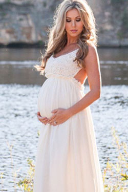 White maternity maxi dress, Maternity clothing: Backless dress,  Wedding dress,  Maternity clothing,  Maxi dress,  Maternity Outfits  