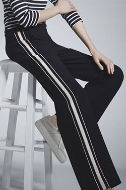 Trend jeans 2019 side stripe, Neon Rose: School uniform,  Stripe Trousers,  Trouser Outfits  