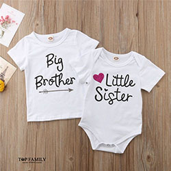 Big brother little sister shirts: Romper suit,  Matching Outfits,  Matching Couple Outfits,  Infant bodysuit  