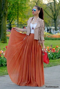 Helpful ideas for faldas largas plisadas, Twinset Long Skirt: Sleeveless shirt,  Skirt Outfits,  FLARE SKIRT  