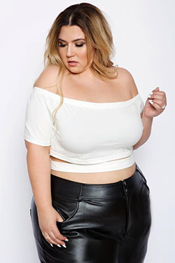 Crop: Crop top,  Plus size outfit,  Crop Top Outfits  