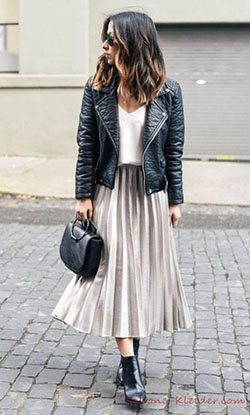 Leather jacket womens outfits white skirts: winter outfits,  Leather jacket,  Skirt Outfits,  Casual Outfits,  Black Leather Jacket  