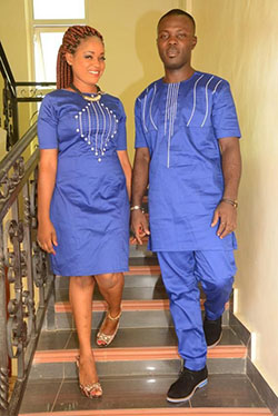 Polish cotton styles for couples: African Dresses,  couple outfits  
