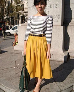 Midi skirt casual outfit, Casual wear: Petite size,  Business casual,  Ballet flat,  Casual Outfits,  Midi Skirt Outfit  