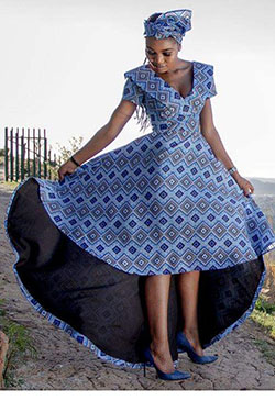 African woman dress design, Wedding dress: party outfits,  Wedding dress,  Seshoeshoe Outfits  