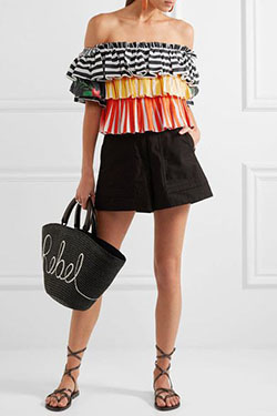 Photos of choice fashion model, Rosie Assoulin: Black Shorts  