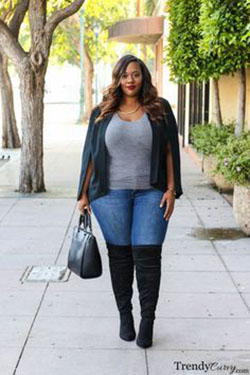 Over the knee boots outfit plus size: Over-The-Knee Boot,  Boot Outfits,  Plus size outfit,  Plus-Size Model  