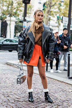 Street Style Outfits For Ladies, ZADO Leather Jacket, BY FAR: Leather jacket,  Chelsea boot,  Street Style,  Street Outfit Ideas  