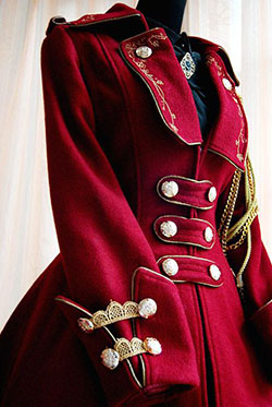 Wow! Check these amazing red lolita coat, Coat - Red: Gothic fashion,  Steampunk fashion,  Classy Fashion,  Coat Long,  Military Jacket Outfits  