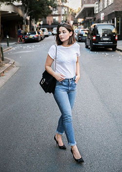 T shirt jeans style, Slim-fit pants: Casual Outfits,  Ripped Jeans,  Slim-Fit Pants,  shirts  