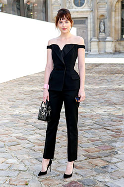Lovely summer style fashion model, Paris Fashion Week: Fashion week,  Dakota Johnson,  Black Dress Outfits  