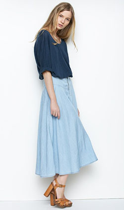 Blue Tops To Wear With Maxi Skirts, Little black dress, Casual wear: Sheath dress,  Skirt Outfits,  Twirl Skirt  