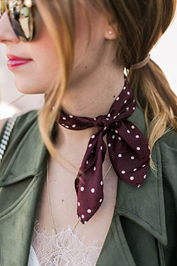 Wear polka dot neck scarf: Dress code,  Fashion accessory,  Bandana Outfit Girls  