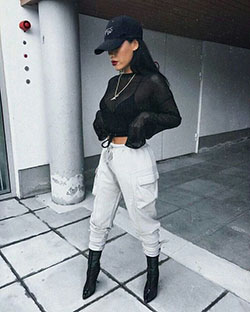 Crop top hip hop outfits: Casual Outfits,  Tomboy Outfit  