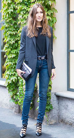Nice outfits with jeans, Slim-fit pants: Slim-Fit Pants,  Street Style,  Business Outfits,  Casual Outfits  