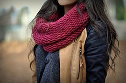 Great and nice scarf autumn, Leather jacket: winter outfits,  Fashion accessory,  Scarves Outfits  