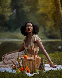 Black girl on a picnic: Black people,  Dark skin,  Black Women  