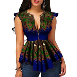 Great pictures of african print tops, African wax prints: Sleeveless shirt,  African Dresses,  shirts,  Casual Outfits,  Roora Dresses  