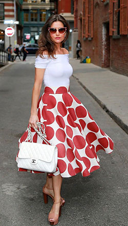 Very best polka dots attire, Lisa Marie Fernandez: Cocktail Dresses,  Polka dot,  Midi Skirt Outfit  