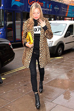 Leopard coat kate moss, Kate Moss: Fur clothing,  Kate Moss,  Animal print,  Jacket Outfits  