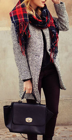 Dresses With Scarves, Winter clothing, Street fashion: winter outfits,  Scarves Outfits  