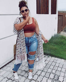 Big girl summer outfits, Plus-size clothing: Plus size outfit,  Plus-Size Model,  Crop Top Outfits  