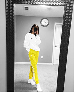 Best of all yellow adidas pants, Crop top: Adidas Originals,  Sweatpants Outfits  
