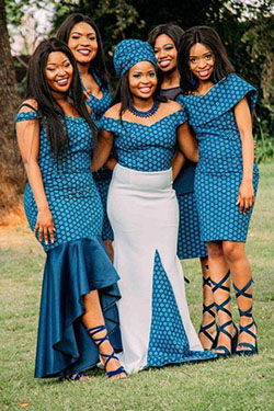 Tswana traditional wedding dresses: African Dresses,  Bridesmaid dress,  Folk costume,  Roora Dresses  