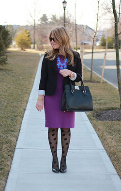 Little black dress Outfits With Polka Dot Tights: Outfit With Tights  