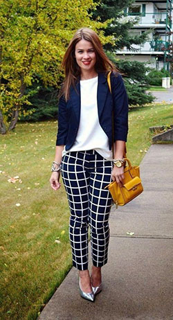 Office Outfit Ideas For Women, Polka dot: Office Outfit  