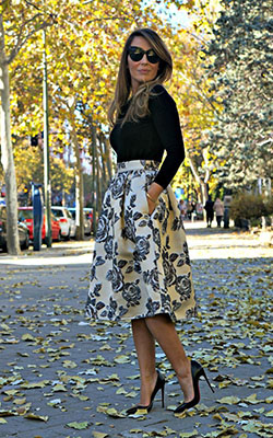 Casual style dressing flounce skirt ...