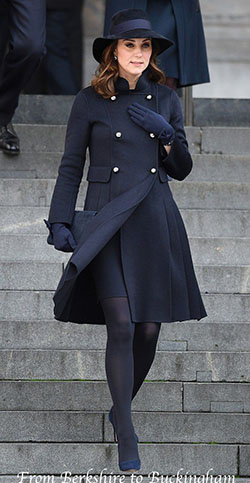Kate middleton navy coat, Navy blue: Navy blue,  Carolina Herrera,  Tights outfit,  Wool Coat  