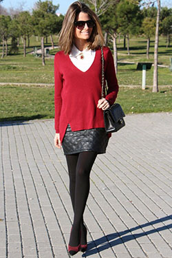 Opaque tights crossed legs, High-heeled shoe | Dresses With Tights ...