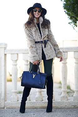 Street fashion tips for fur clothing, Pencil skirt: Fur clothing,  Pencil skirt,  Trench coat,  Fur Coat Outfit  
