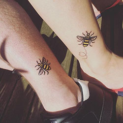 Cute bee tattoo ideas, temporary tattoo: Tattoo Ideas,  Body art,  Temporary Tattoo,  Couple Tattoo  