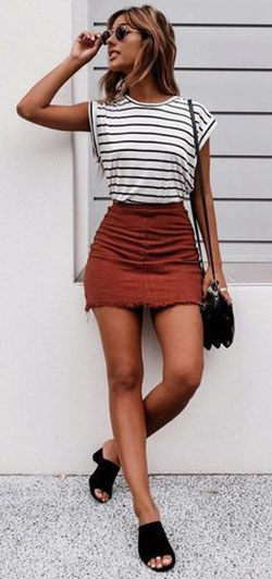 Exotic styles for summer outfits skirts, Denim skirt: shirts,  Casual Outfits,  Travel Outfits  