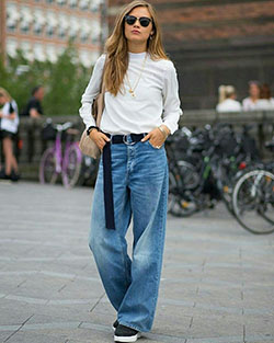 French style love street style, Copenhagen Fashion Week: Wide-Leg Jeans,  Fashion week,  Street Style,  Tomboy Outfit  