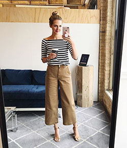 Wide leg crop pants outfit: Crop Pants Outfit  