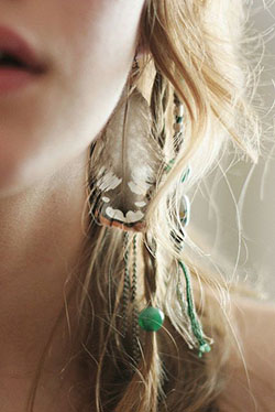 Find and get bohemian feather earrings, Earrings Feather: Bohemian style,  Fashion accessory,  Hairstyle Ideas  