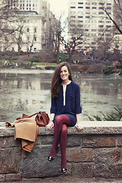 Signature style for central park girl: Tights outfit  