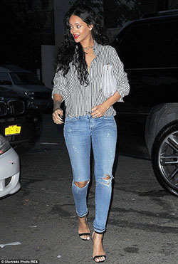 Mind-blowing ideas for rihanna shirt outfit, Dress shirt: Slim-Fit Pants,  shirts,  Rihanna Style  