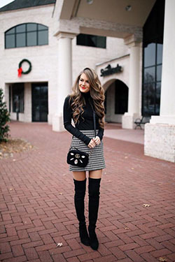 Classy fabulous fashionable winter skirt outfit, Winter clothing: winter outfits,  Skater Skirt,  Skirt Outfits  